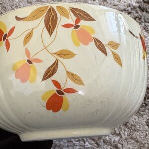 HALL’S vintage Floral Ceramic Bowl with Autumn Colors
